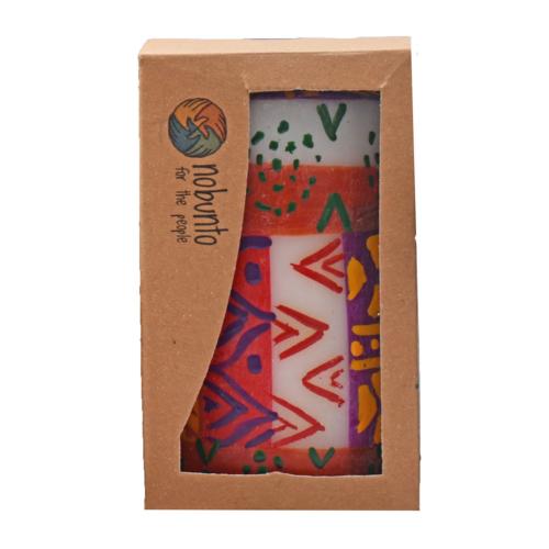 Hand painted candle in gift box, Indabuko