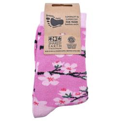 Bamboo Socks Cherry Blossom Shoe Size UK 7-11 Mens Fair Trade Eco