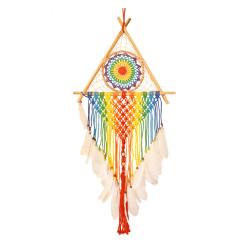 Dreamcatcher in Triangle Rainbow Colours 40cm diameter