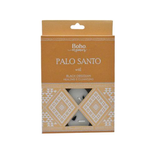 Boho Organics 12 Tea Light Candles Palo Santo 10g each