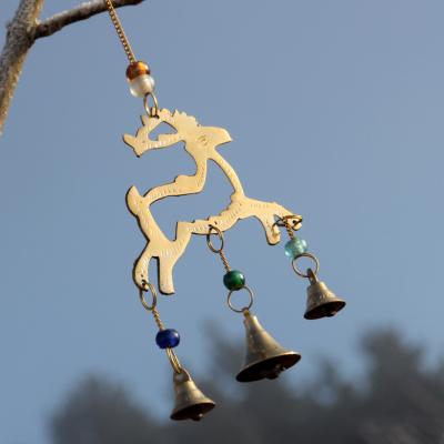 Brass chime reindeer