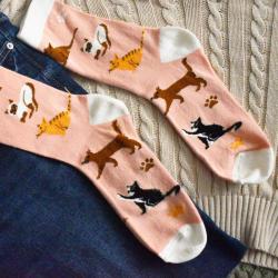 Bamboo Socks Cats Shoe Size UK 3-7 Womens