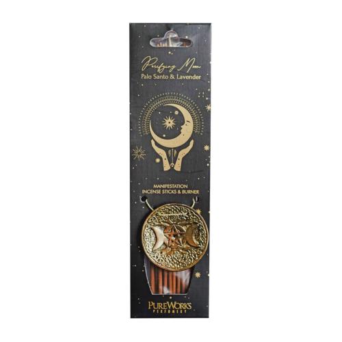 Incense Sticks and Burner Esoteric Purifying Moon, Palo Santo and Lavender