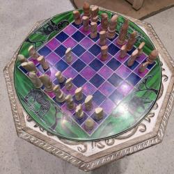 Luxury African stone handmade chess set Fair Trade round board 30cm