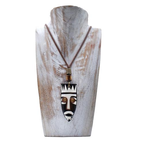 Pendant Necklace Mask Black White 2.5 x 5.5cm