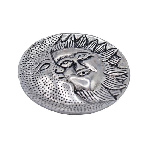 Incense holder, recycled aluminium sun / moon 7.5cm