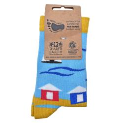 Bamboo Socks Seaside Shoe Size UK 7-11 Mens Fair Trade Eco