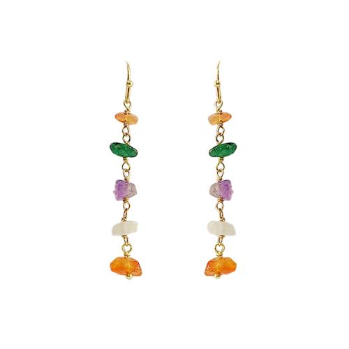 Earrings with Hanging Gemstones 1 x 5cm