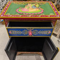 Hand Painted Wooden Cabinet With Drawer 50 x 71 x 37cm