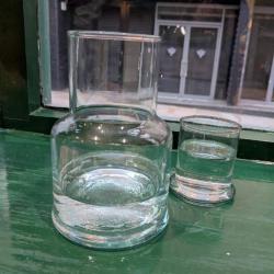 Carafe with lid recycled glass, 15.5cm height