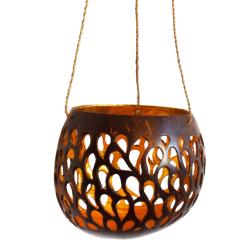 Coconut Hanging Planter/T-light Holder Brown 13x11cm