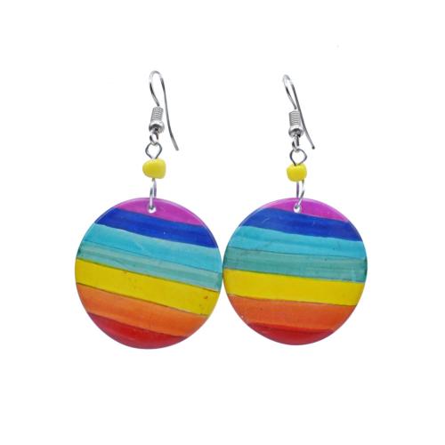 Earrings Rainbow Round 2.8 x 2.3cm