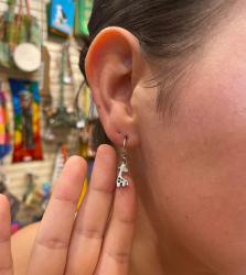 Earrings, silver colour, Giraffe