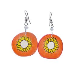 Earrings Sunflower Orange 2.8 x 2.3cm