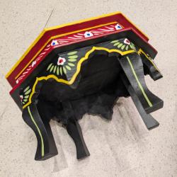 Hand Painted Wooden Chowki Floor Table 40 x 40 x 22cm