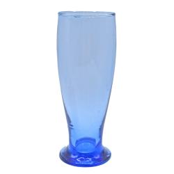 Single Beer Glass Recycled Glass Blue Tinted, 16.7cm height