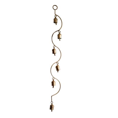 Chime 6 bells on curved hanging, recycled metal 8x65cm