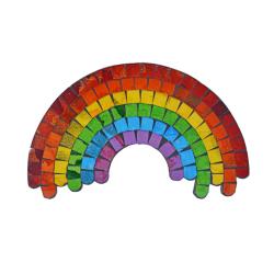 Rainbow Shape Hanging Recycled Glass Mosaic 30 x 19cm