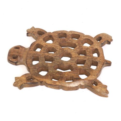 Trivet Turtle, Carved Mango Wood 14.5 x 20cm