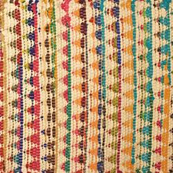 Chindi rag rug recycled cotton multicoloured triangles 100x150cm