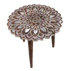 Coffee / Occasional Table Mango Wood Petal Design 50 x 50cm
