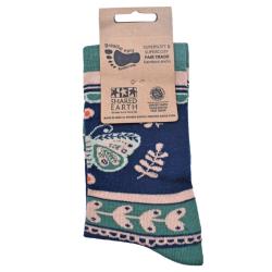 Bamboo Socks Moth Shoe Size UK 3-7 Womens Fair Trade Eco