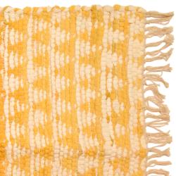 Chindi rag rug recycled cotton yellow 60x90cm