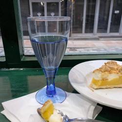 Single Wine Glass Recycled Glass Blue Tinted, 17.5cm height