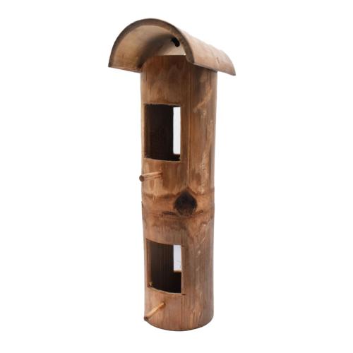 Hanging Bamboo Double Bird Feeder 14 x 29 x 8cm