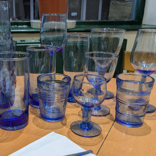 Blue Tinted Recycled Glasses